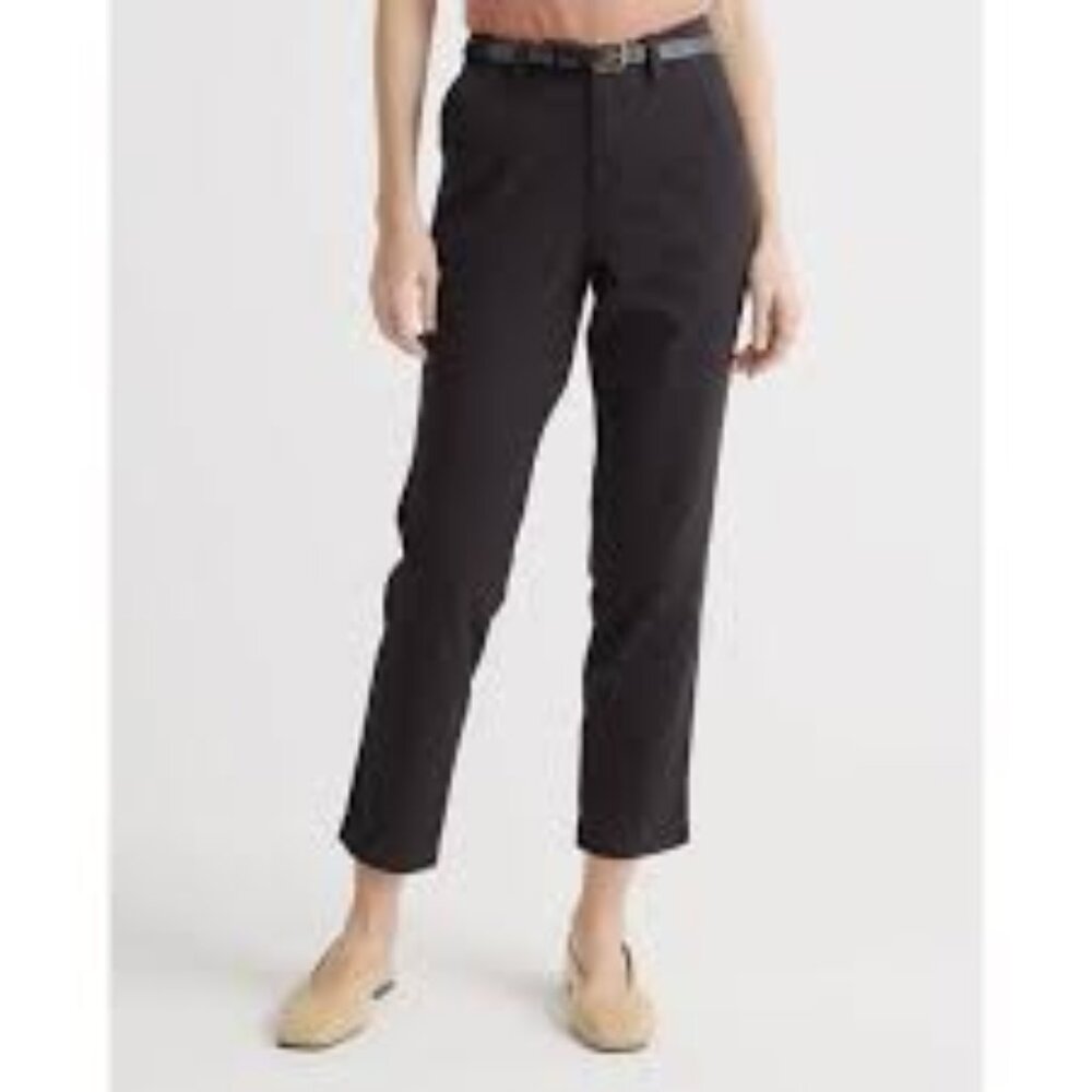 Quince Pants Womens 31 Stretch Cotton Twill Girlfriend Chino Black (31x27) NWT